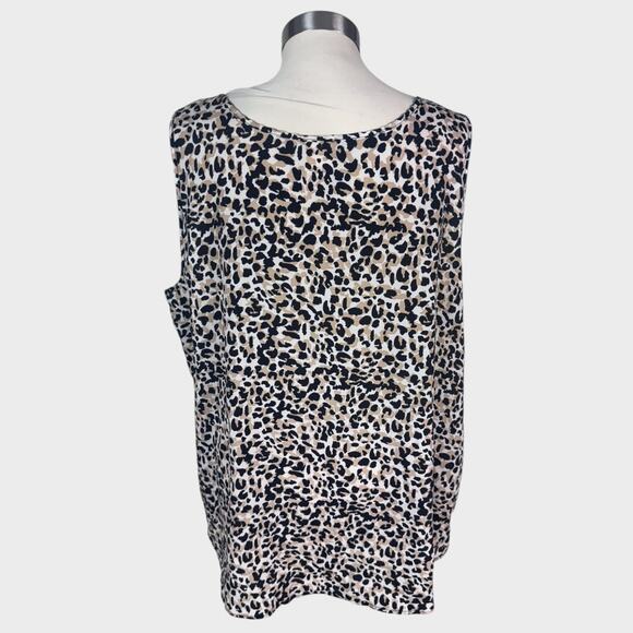 Faded Glory 2X 18W - 20W Sleeveless Animal Cheetah Print Top Polyester - Picture 7 of 8